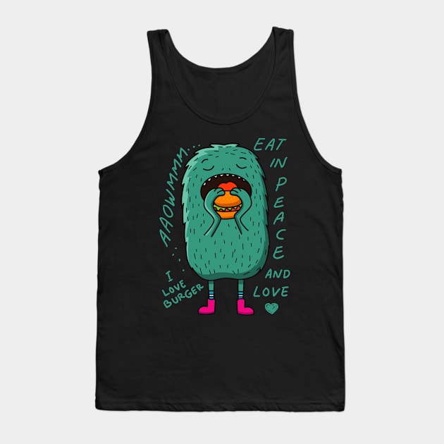 Burger Monster Tank Top by Hmus